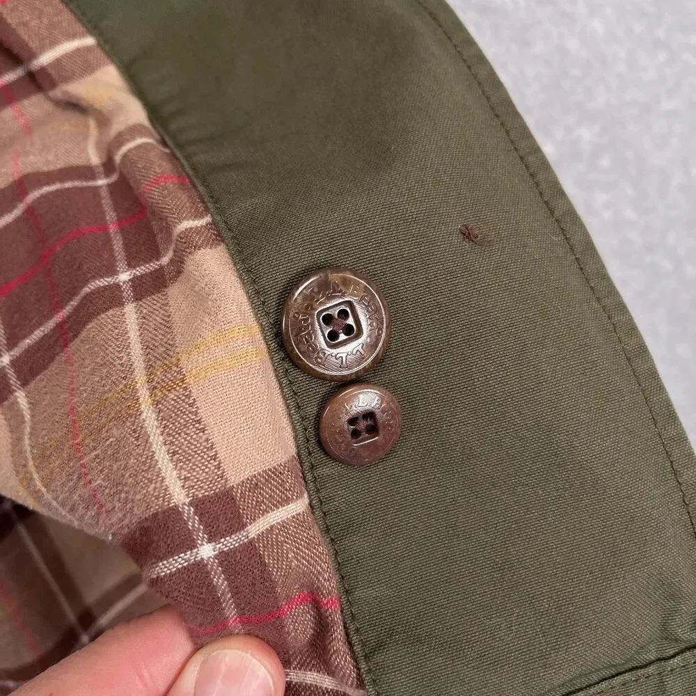 LL Bean Adirondack Barn Coat Womens 3X Chore Jacket Green Flannel Plaid Lined - Picture 10 of 13